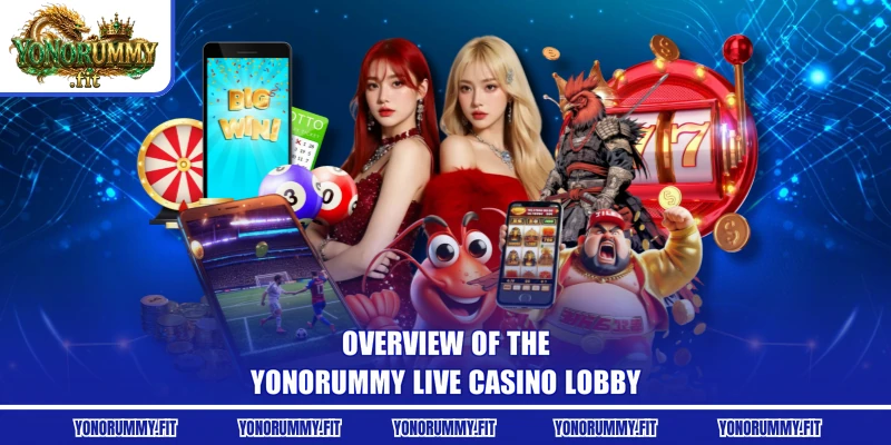 Overview of the Yonorummy Live Casino lobby